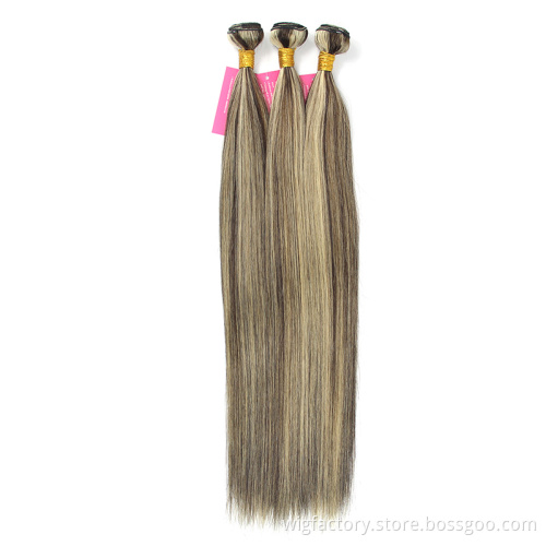 Wholesale cheap 613 blonde omber straight hair bundles, omber double drawn human hair bundles, piano blonde double drawn hair